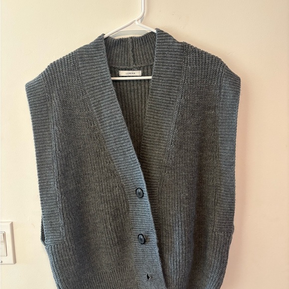 lumina Sweaters - Gray V-Neck Sweater Vest